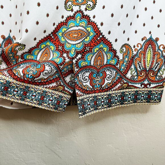 Antonio Melani Short Sleeve Floral Paisley White Multicolor Mini Sheath Dress 4 - Picture 10 of 15